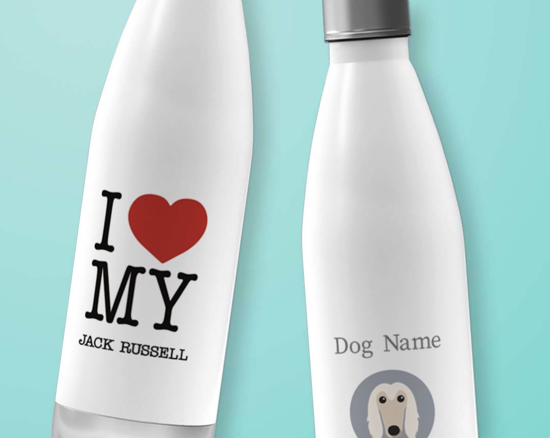 Two Insulated Metal Personalised Dog Water Bottles